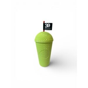 Starbucks 30 Years Frappuccino Studded Green Dome Cold Cup 16 Oz Straw Drink NEW